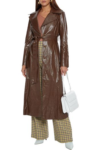 REJINA PYO Rhea crinkled faux leather trench coat