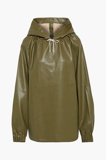 REJINA PYO Taylor faux leather hoodie