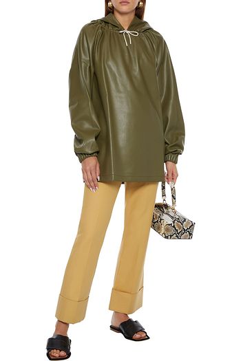REJINA PYO Taylor faux leather hoodie