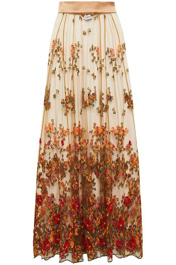 I.D. SARRIERI Embroidered tulle slip skirt