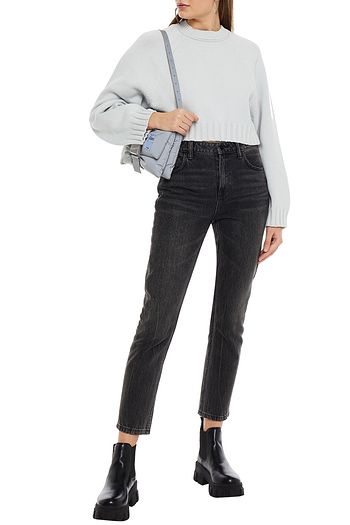 ALEXANDERWANG.T Cropped cotton-blend sweater
