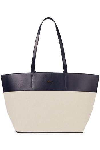 A.P.C. Totally small paneled canvas and pebbled-leather tote