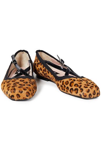 MSGM Leopard-print calf hair ballet flats