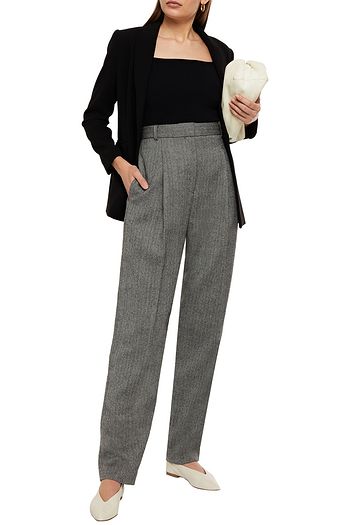 TIBI Herringbone wool tapered pants