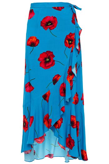 CECILIE COPENHAGEN Vivi asymmetric floral-print cady maxi wrap skirt