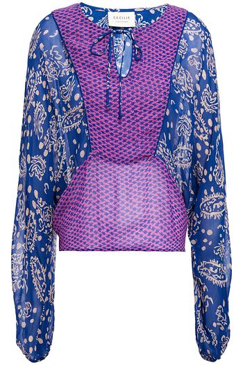 CECILIE COPENHAGEN Elaine shirred printed georgette blouse