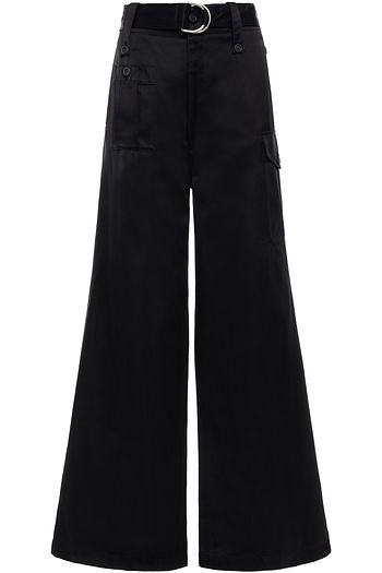 MIU MIU Belted silk-satin wide-leg pants