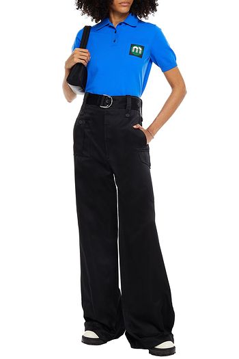 MIU MIU Belted silk-satin wide-leg pants
