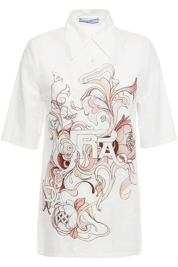 PRADA Hemd aus Baumwollpopeline mit Print