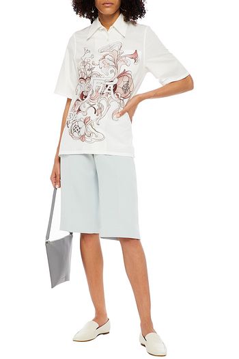 PRADA Hemd aus Baumwollpopeline mit Print