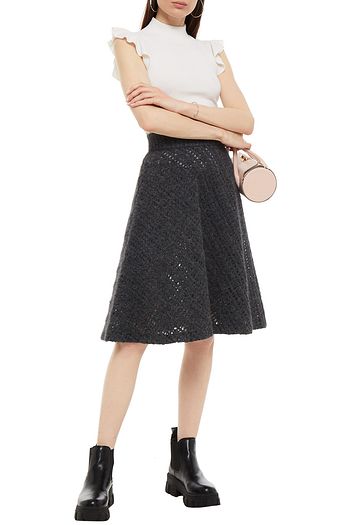 MIU MIU Brushed open-knit skirt