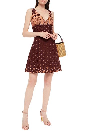 MIU MIU Floral-print cotton mini dress