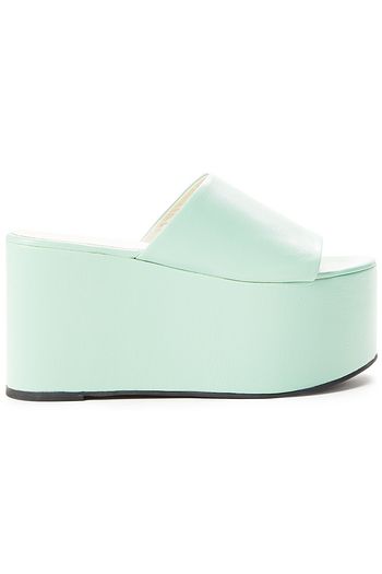 SIMON MILLER Blackout leather platform wedge sandals