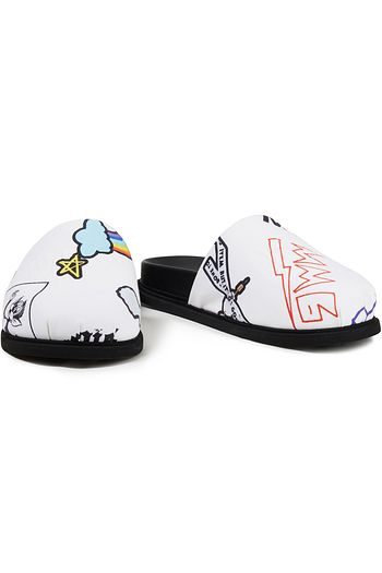 MM6 MAISON MARGIELA Printed cotton-canvas slippers
