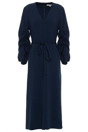 TIBI Belted stretch-crepe midi dress