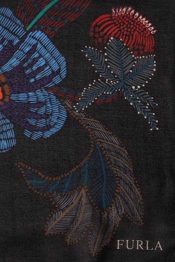 FURLA Corona Carré floral-print silk-chiffon scarf