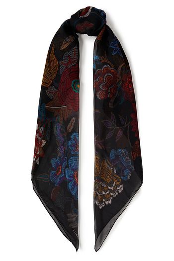 FURLA Corona Carré floral-print silk-chiffon scarf