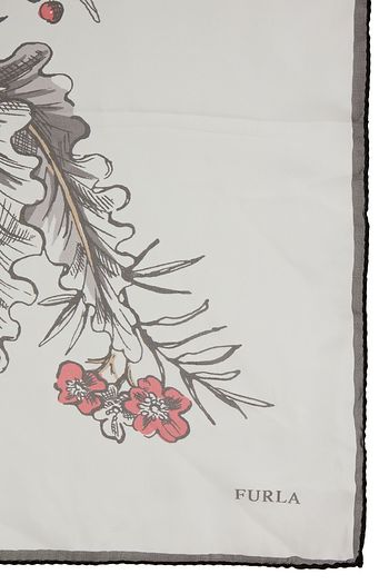 FURLA Corona Carré printed silk-chiffon scarf