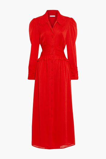 REJINA PYO Yvette ruched crepon maxi dress