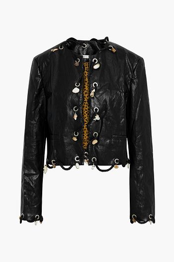 REJINA PYO Ingrid lace-up embellished faux leather jacket
