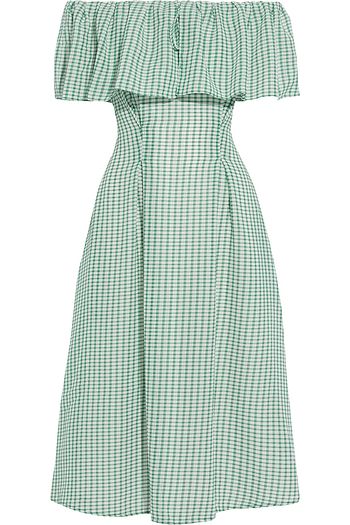 REJINA PYO Olivia off-the-shoulder gingham gauze midi dress