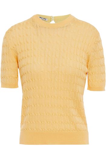 MIU MIU Cable-knit cotton top