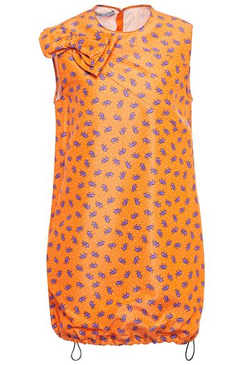PRADA Bedrucktes Minikleid aus Seiden-Faille mit Verzierung