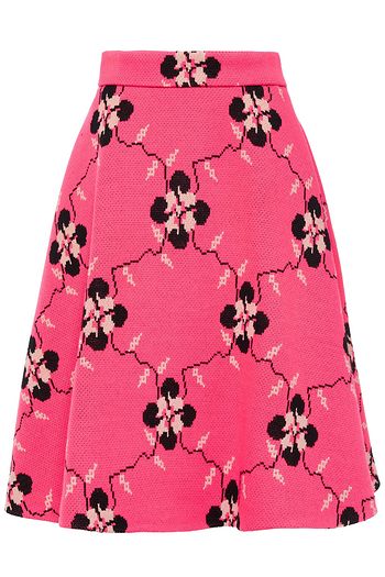 MIU MIU Flared jacquard-knit skirt