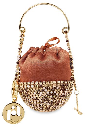 ROSANTICA Baby Ghizlan crystal-embellished satin bucket bag