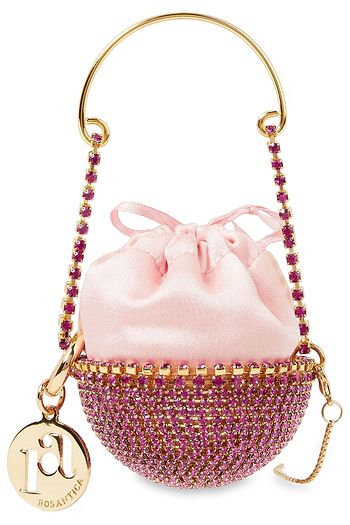 ROSANTICA Baby Ghizlan crystal-embellished satin bucket bag