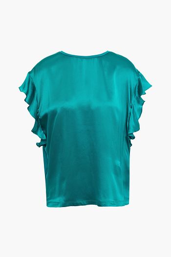 MAJE Tola ruffled silk-satin top