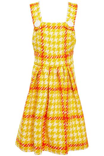 MIU MIU Houndstooth wool and cotton-blend bouclé-tweed dress