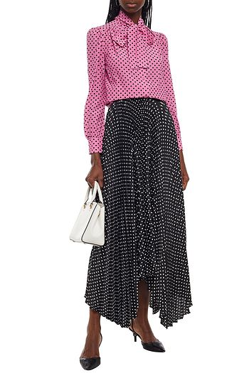 PRADA Schluppenbluse aus Crêpe de Chine aus Seide mit Polka-Dots