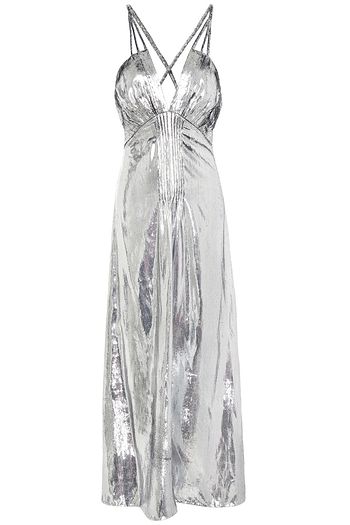 MIU MIU Metallic velvet maxi dress