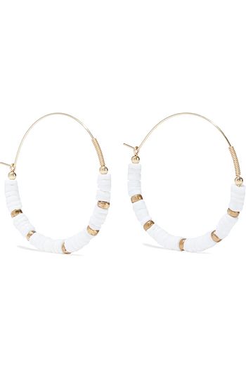 ZIMMERMANN Aloha 14-karat gold-plated bead hoop earrings