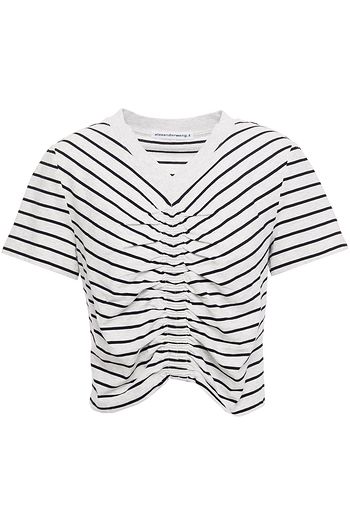 ALEXANDERWANG.T Shirred striped jersey top