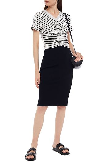 ALEXANDERWANG.T Shirred striped jersey top