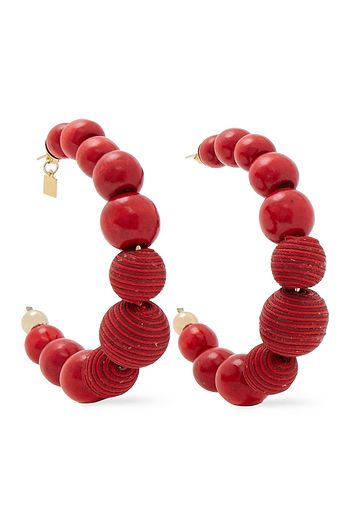 ROSANTICA Colonia gold-tone bead hoop earrings