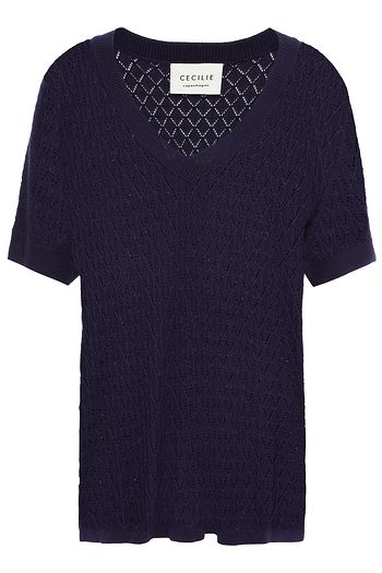CECILIE COPENHAGEN Pointelle-knit top