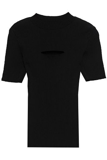 MAJE Cutout ribbed-knit top