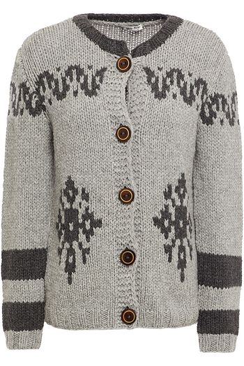 MIU MIU Intarsia camel hair cardigan