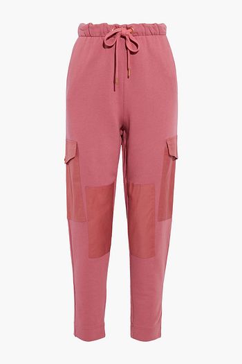 SEE BY CHLOÉ Twill-appliquéd French cotton-terry track pants