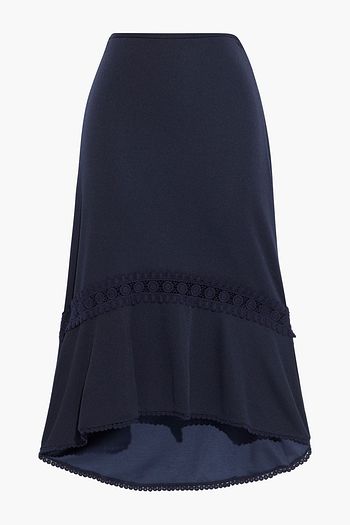 SEE BY CHLOÉ Crocheted lace-trimmed stretch-jersey midi skirt