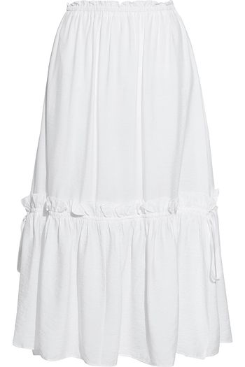 SEE BY CHLOÉ Ruffle-trimmed crinkled-voile midi skirt