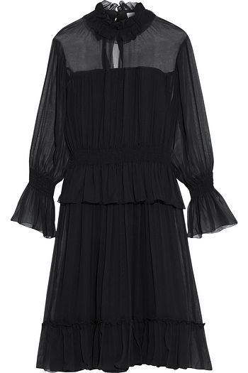 SEE BY CHLOÉ Shirred silk-georgette peplum dress