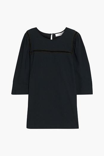 SEE BY CHLOÉ Lattice-trimmed crepe top