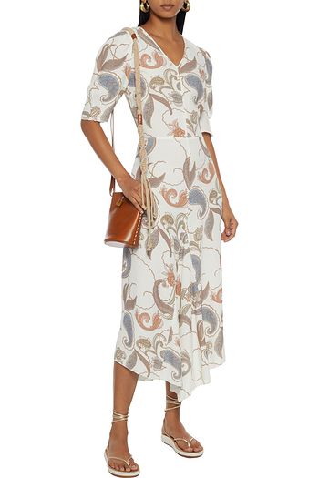SEE BY CHLOÉ Asymmetric printed crepe midi dress