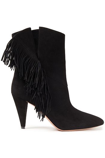 AQUAZZURA Wild Fringe 85 suede ankle boots