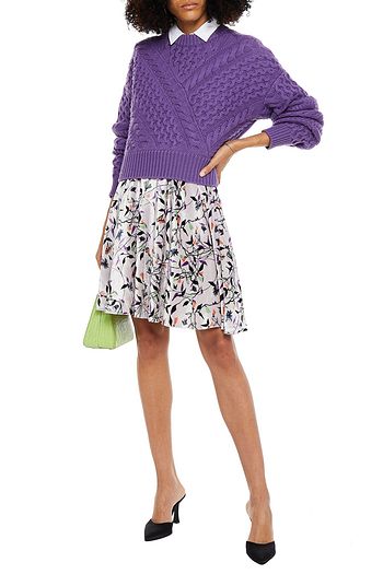 MIU MIU Printed velvet mini skirt