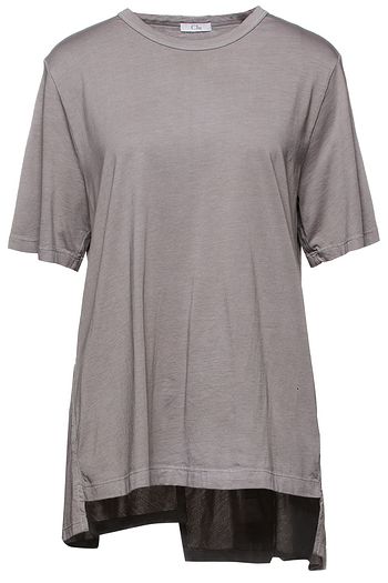CLU Asymmetric pleated cotton-jersey T-shirt